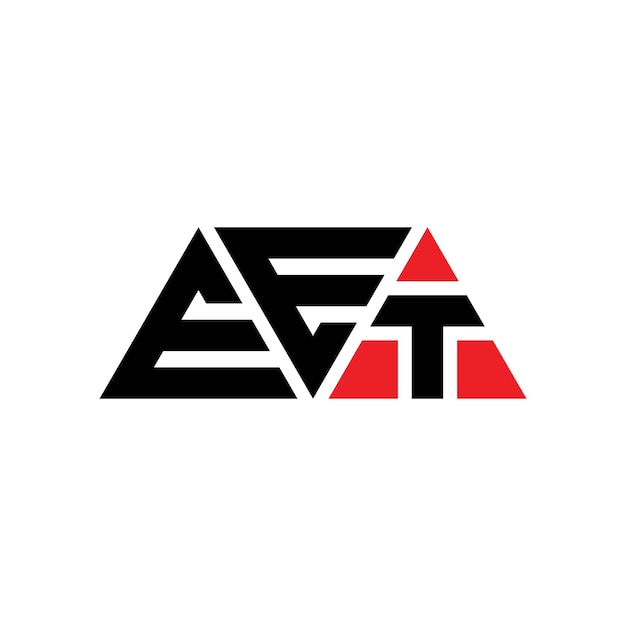 Logotipo triangular EET com forma de triângulo EET triângulo logotipo design monograma EET logotipo triângulo vetor com cor vermelha EET logo triangular Logotipo simples Elegante e luxuoso EET
