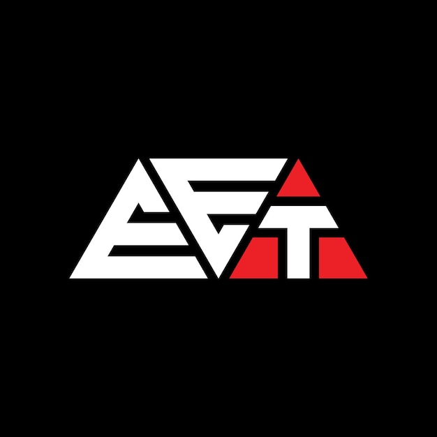 Logotipo triangular EET com forma de triângulo EET triângulo logotipo design monograma EET logotipo triângulo vetor com cor vermelha EET logo triangular Logotipo simples Elegante e luxuoso EET
