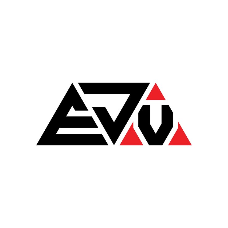 Vetor logotipo triangular ejv com forma de triângulo ejv triângulo logotipo design monograma ejv vector triângulo modelo de logotipo com cor vermelha ejv logotipo triangulares simples elegante e luxuoso logotipo ejv