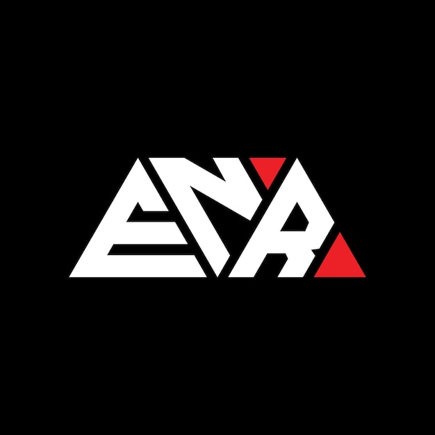 Logotipo triangular ENR com forma de triângulo ENR triângulo design de logotipo monograma ENR triángulo vetor modelo de logotipo com cor vermelha ENR logotipo Triangular simples Elegante e luxuoso Logotipo ENR