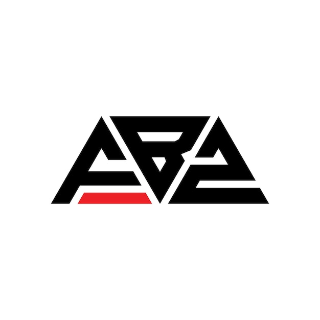 Logotipo triangular FBZ com forma de triângulo Logotipo triângulo design monograma FBZ triângulo vetor modelo de logotipo com cor vermelha Logotipo triangle FBZ Simples Elegante e luxuoso Logotipo FBZ