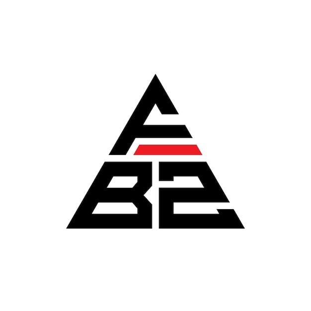 Logotipo triangular FBZ com forma de triângulo Logotipo triângulo design monograma FBZ triângulo vetor modelo de logotipo com cor vermelha Logotipo triangle FBZ simples elegante e luxuoso