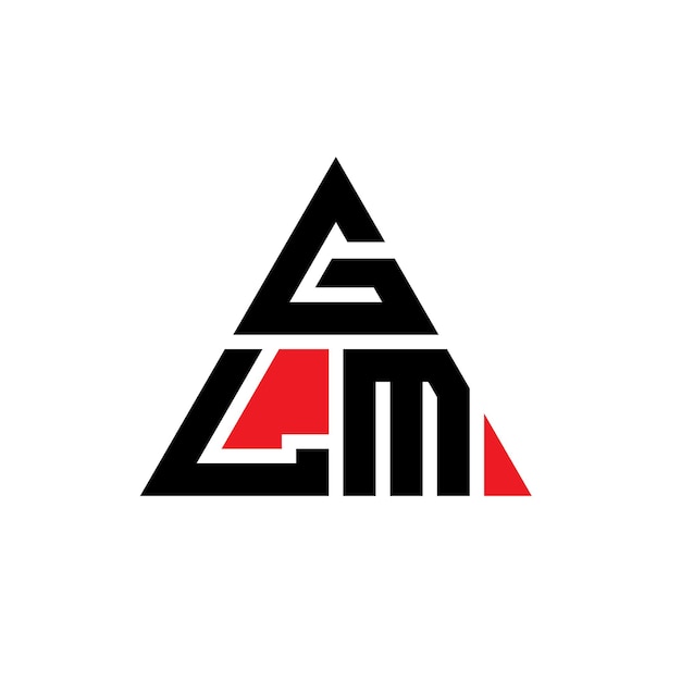 Vetor logotipo triangular glm com forma de triângulo glm triângulo logotipo design monograma glm triángulo vetor modelo de logotipo com cor vermelha glm logotipo triangulares simples elegante e luxuoso