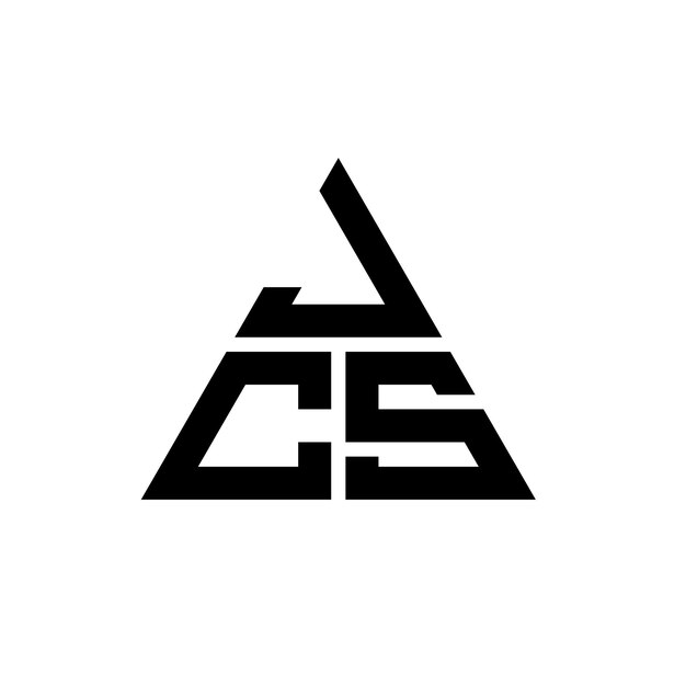 Logotipo triangular JCS com forma de triângulo JCS triângulo logotipo design monograma JCS triángulo vetor modelo de logotipo com cor vermelha JCS logotipo triangulares simples elegante e luxuoso