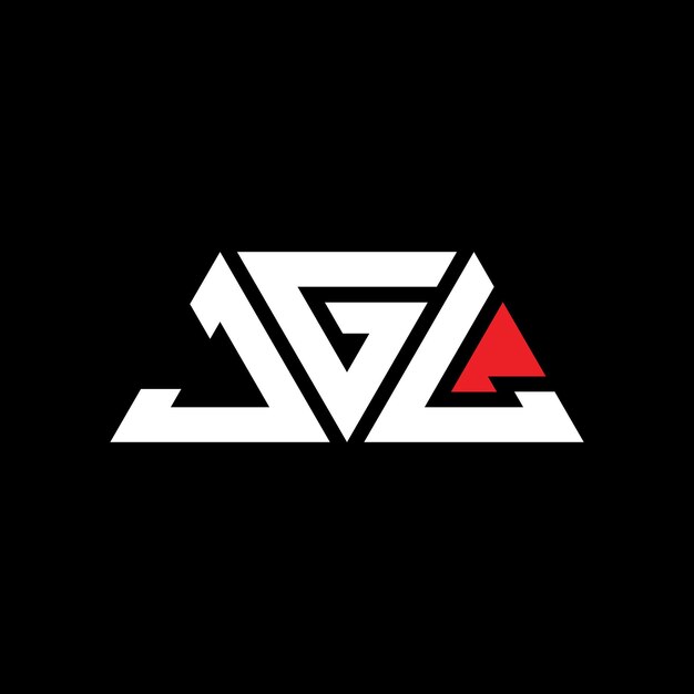Logotipo triangular JGL com forma de triângulo JGL triângulo logotipo design monograma JGL triángulo vetor logotipo modelo com cor vermelha JGL logo triangular Logotipo simples elegante e luxuoso JGL