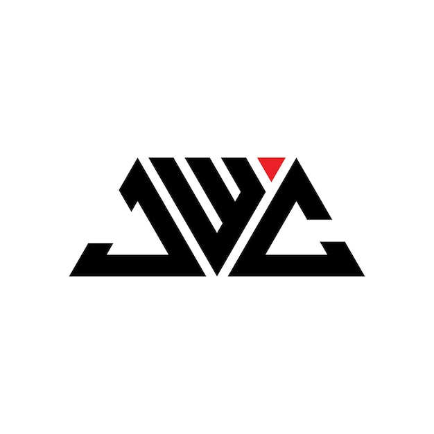Logotipo triangular JWC com forma de triângulo JWC triângulo logotipo design monograma JWC triángulo vetor logotipo modelo com cor vermelha JWC logo triangular Logotipo simples elegante e luxuoso JWC