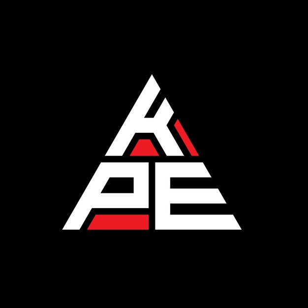 Logotipo triangular KPE com forma de triângulo KPE triângulo logotipo design monograma KPE triángulo vetor modelo de logotipo com cor vermelha KPE logotipo triangulares simples elegante e luxuoso logotipo
