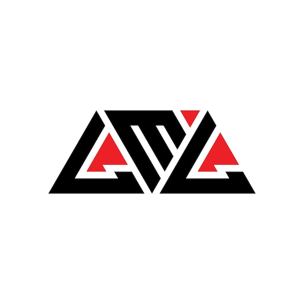 Logotipo triangular LML com forma de triângulo LML triângulo logotipo design monograma LML triángulo vetor logotipo modelo com cor vermelha LML logo triangular Logotipo simples elegante e luxuoso LML