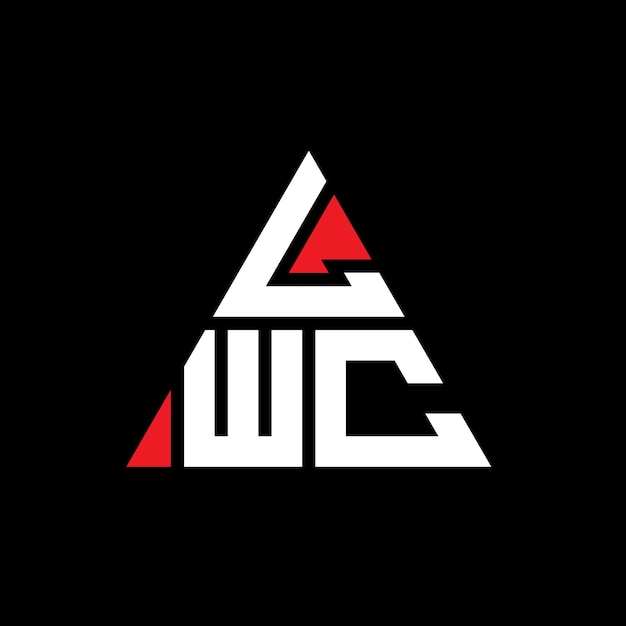 Logotipo triangular LWC com forma de triângulo LWC triângulo logotipo design monograma LWC triángulo vetor logotipo modelo com cor vermelha LWC logo triangular logotipo simples elegante e luxuoso