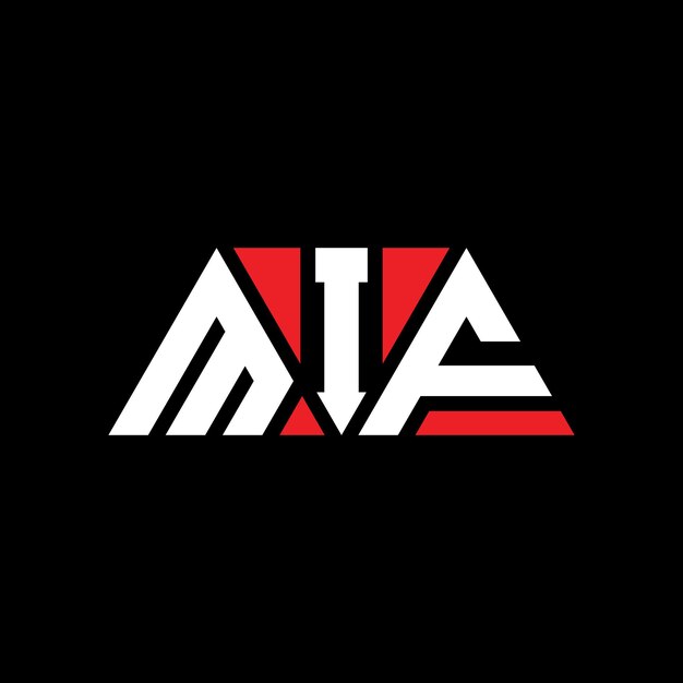 Logotipo triangular MIF com forma de triângulo MIF logotipo triângulo design monograma MIF triângulo vetor modelo de logotipo com cor vermelha MIF logo triangular Simples Elegante e luxuoso Logotipo MIF