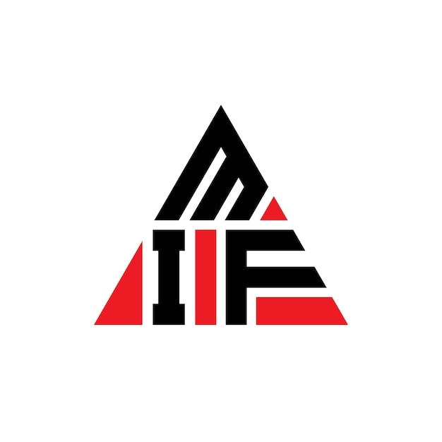 Logotipo triangular MIF com forma de triângulo MIF triângulo design de logotipo monograma MIF triángulo vetor modelo de logotipo com cor vermelha MIF logotipo triangulares simples elegante e luxuoso