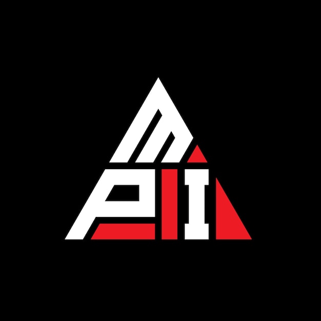 Logotipo triangular MPI com forma de triângulo Logotipo triângulo MPI design monograma Logotipo triángulo MPI vetor com cor vermelha Logotipo triangle MPI Simples Elegante e luxuoso Logotipo