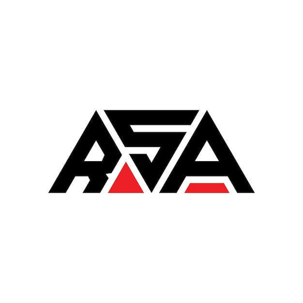 Logotipo triangular RSA com forma de triângulo RSA triângulo logotipo design monograma RSA triángulo vetor logotipo modelo com cor vermelha RSA logo triangular simples elegante e luxuoso RSA logotipo