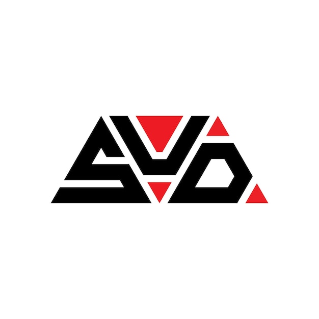 Vetor logotipo triangular sud com forma de triângulo logotipo triângulo sud design monograma logotipo triángulo sud vetor com cor vermelha logotipo triangle sud simples elegante e luxuoso logotipo sud