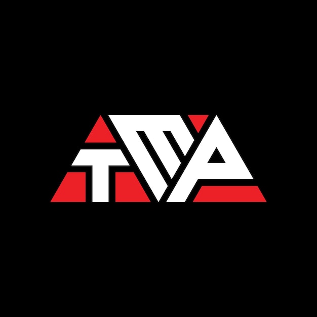 Logotipo triangular TMP com forma de triângulo TMP logotipo triângulo design monograma TMP triângulo vetor logotipo modelo com cor vermelha TMP logo triangular Logotipo simples elegante e luxuoso TMP