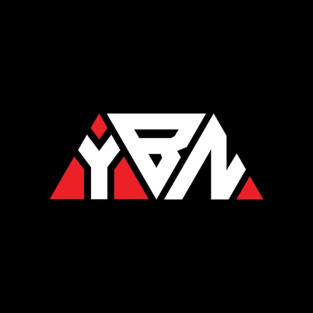 Vetor logotipo triangular ybn com forma de triângulo ybn triângulo design de logotipo monograma ybn triángulo vetor modelo de logotipo com cor vermelha ybn logotipo triangular simples elegante e luxuoso logotipo ybn