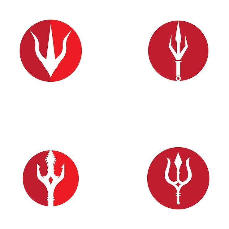 Vetor logotipo trident modelo de desenho de ilustração de ícone vetorial