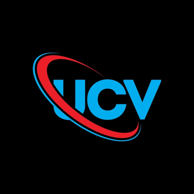 Vetor logotipo ucv (letra ucv) design de logotipo de letra ucv (iniciais ucv) ligado com círculo e maiúsculas logotipo de monograma ucv (tipografia ucv para negócios de tecnologia e marca imobiliária)