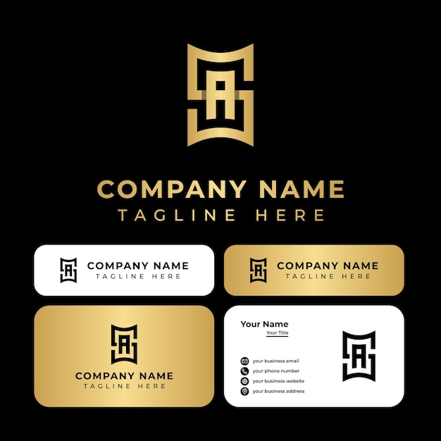 Logotipo único do monograma SA, adequado para qualquer negócio com as iniciais SA ou AS.