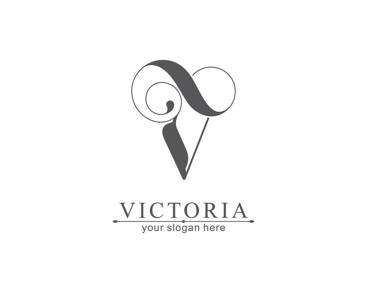 Logotipo V e infinito Elementos do modelo do logotipo da letra V monograma pessoal Logotipo elegante do vetor