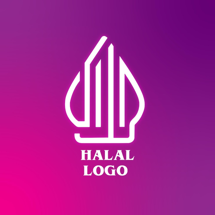 Vetor logotipo vector halal indonésia púrpura