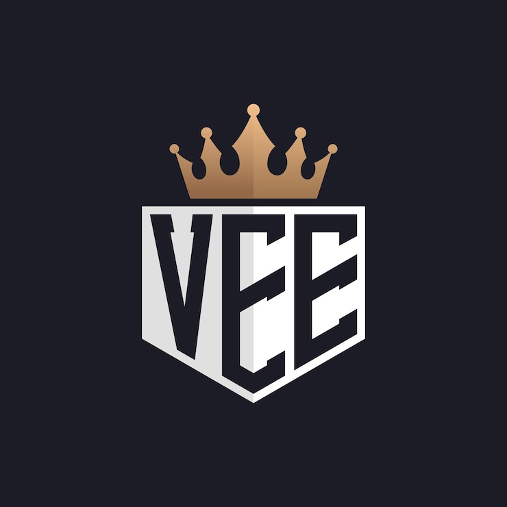 Vetor logotipo vee de luxo com coroa iniciais elegantes logotipo de letra vee para marcas exclusivas letra vee monograma para empresas de alta qualidade