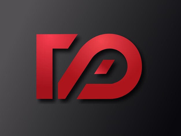 Logotipo vermelho sobre fundo preto