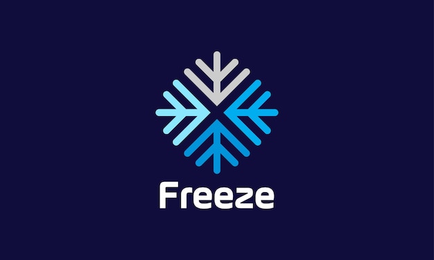 Logotipo vetor gelo geada diamante congelar neve temporada frio natureza conceito geladeira ícone de negócios baixa temperatura