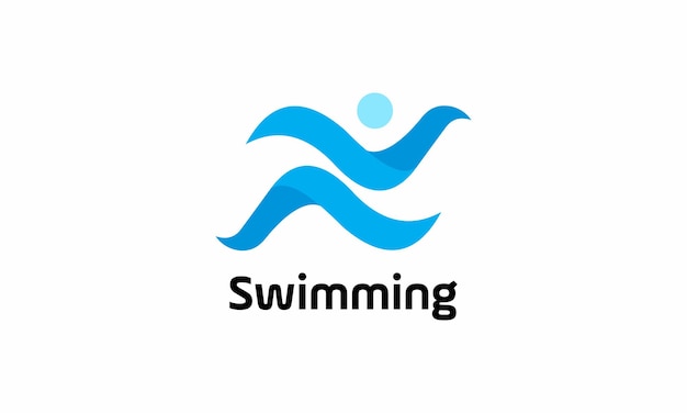 Logotipo vetor natação esporte competição piscina de água mar atleta silhueta aqua conceito subaquático salpico esporte profissional saudável