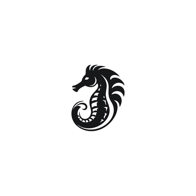 Logotipo vetorial com uma imagem abstrata de um cavalo-marinho