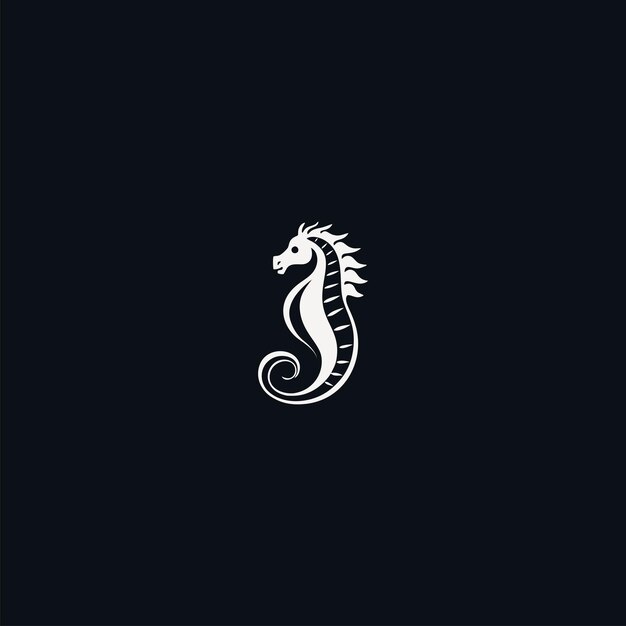 Logotipo vetorial com uma imagem abstrata de um cavalo-marinho