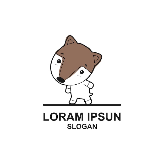 Vetor logotipo vetorial em resumo de cachorro engraçado fofo, design de logotipo para negócios relacionados a cães ou camisetas impressas