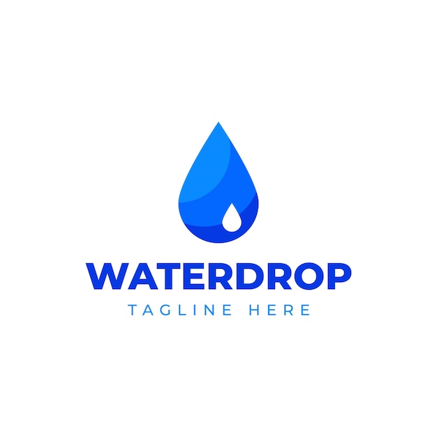Logotipo vetorial no qual uma imagem abstrata de uma gota d'água