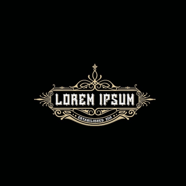 Logotipo vintage com ornamento decorativo