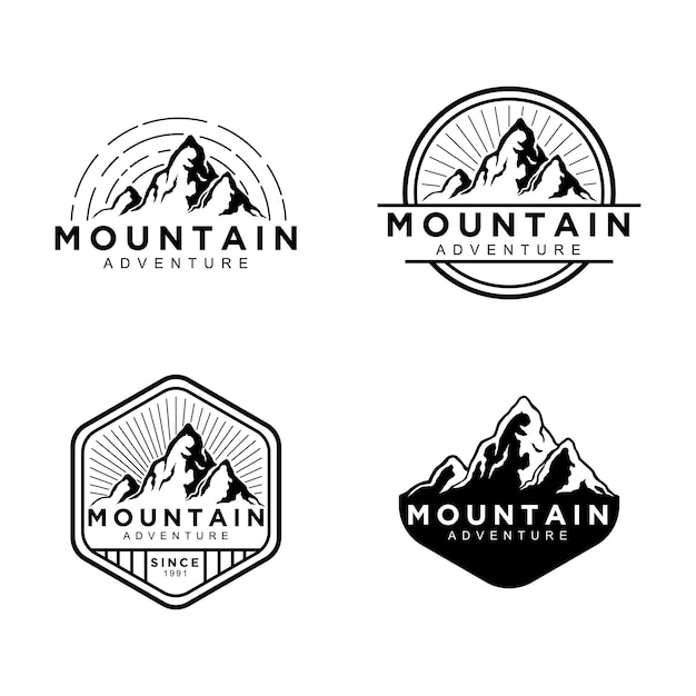 Vetor logótipo vintage da montanha