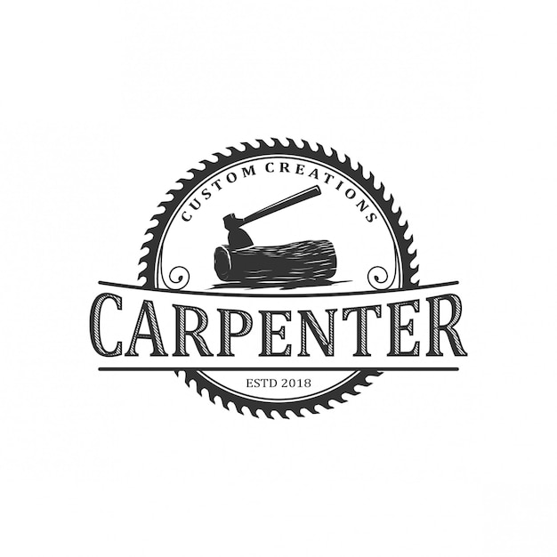 Logotipo vintage de carpinteiro