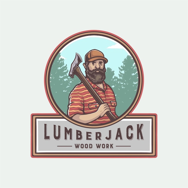 Logotipo vintage de lenhador