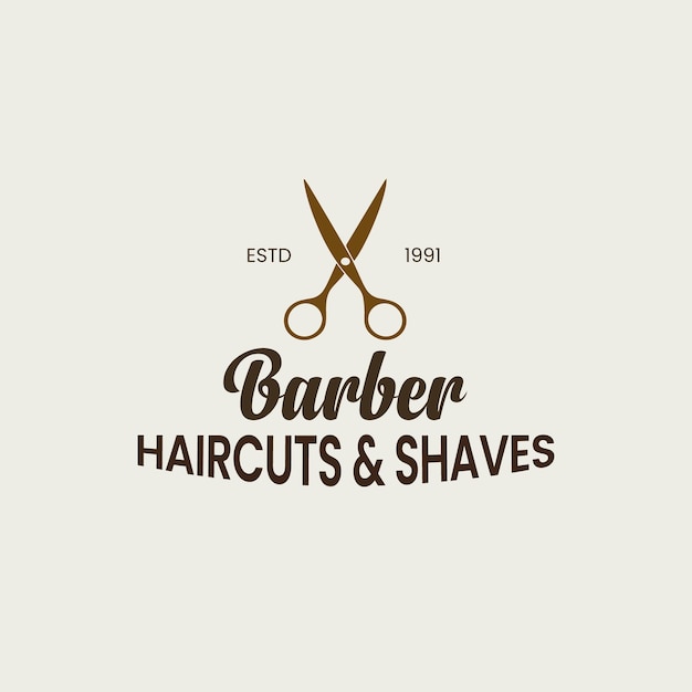 Logotipo vintage de salão de cabeleireiro de beleza
