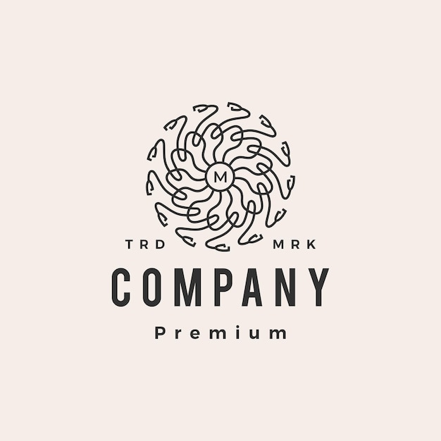 Logotipo vintage Medusa mandala hipster