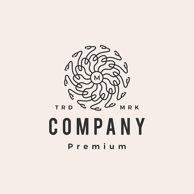 Logotipo vintage medusa mandala hipster