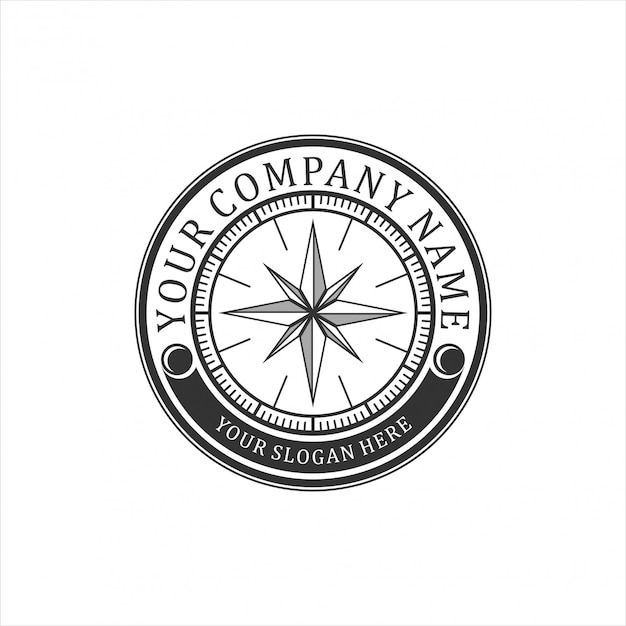 logotipo vintage para bússola