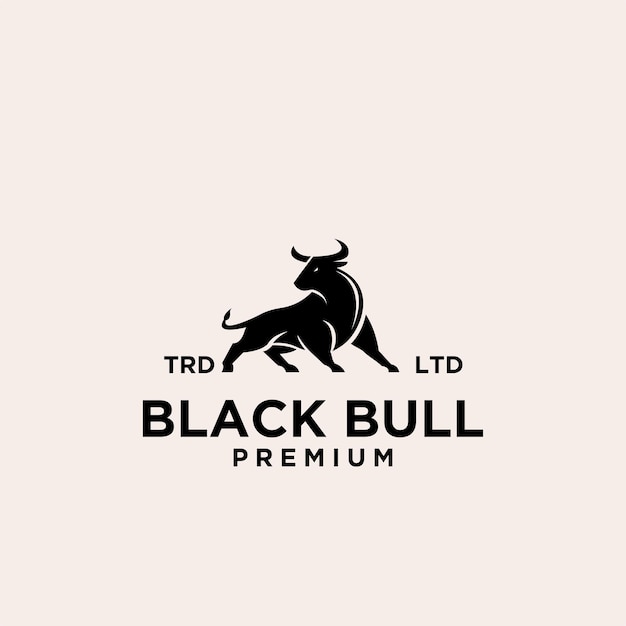 Vetor logotipo vintage premium black bull