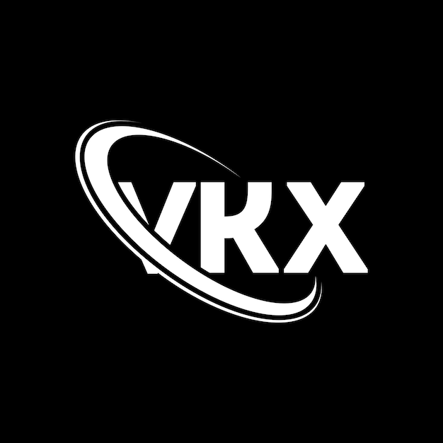 Vetor logotipo vkx vkx letra vkx carta logotipo design iniciais logotipo vkx ligado com círculo e maiúsculas logotipo monograma vkx tipografia para negócios de tecnologia e marca imobiliária