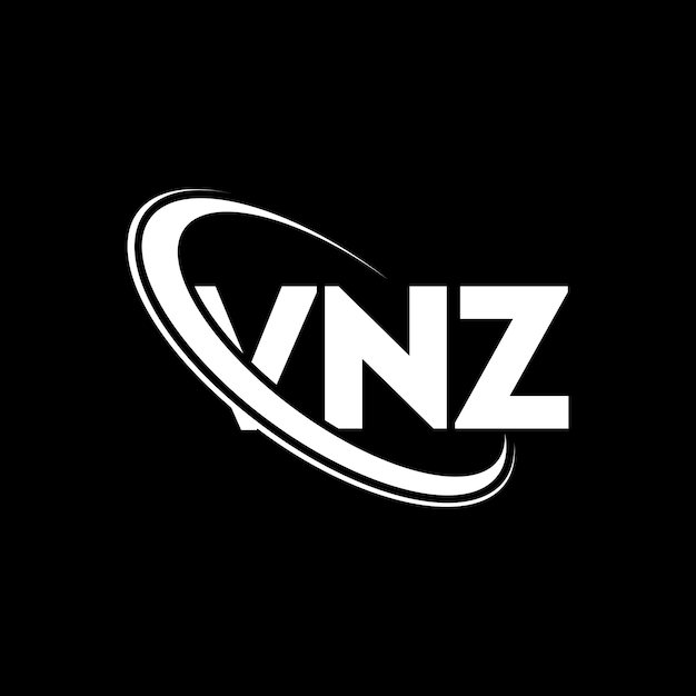 Vetor logotipo vnz letra vnz letra logotipo design iniciais logotipo vnz ligado com círculo e letras maiúsculas monograma logotipo fnz tipografia para negócios de tecnologia e marca imobiliária