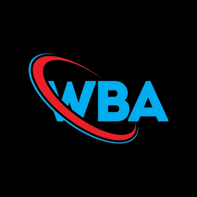 Vetor logotipo wba (letra wba) logotipo de letra wba (iníciais wba) logos wba ligados com círculo e maiúsculas logotipo de monograma wba tipografia para negócios de tecnologia e marca imobiliária