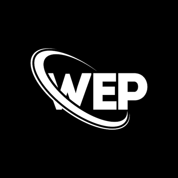 Vetor logotipo wep (letra wep) design de logotipo de letra wep (iniciais wep) logotipo de wep ligado com círculo e monograma em maiúsculas wep (tipografia para negócios de tecnologia e marca imobiliária)