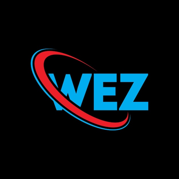 Vetor logotipo wez letra wez letra logotipo design iniciais logotipo wez ligado com círculo e maiúsculas monograma logotipo wiz tipografia para negócios de tecnologia e marca imobiliária