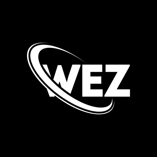 Vetor logotipo wez letra wez letra logotipo design iniciais logotipo wez ligado com círculo e maiúsculas monograma logotipo wiz tipografia para negócios de tecnologia e marca imobiliária