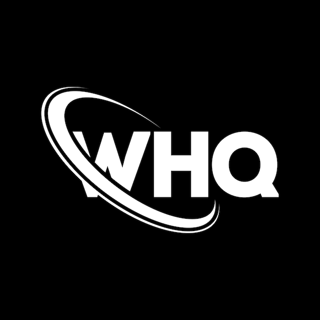 Vetor logotipo whq (letra whq) design de logotipo de letra whq (iníciais whq) logotipo ligado com círculo e monograma em maiúsculas logotipo wh q tipografia para negócios de tecnologia e marca imobiliária
