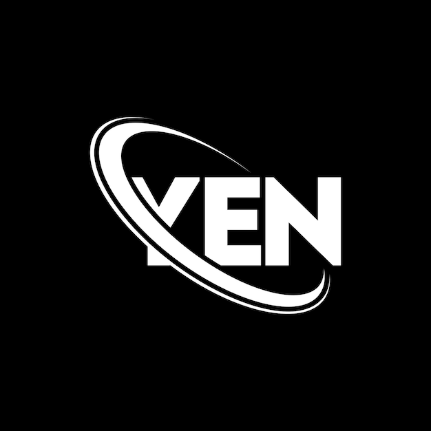 Vetor logotipo yen design de logotipo de letra yen iniciais yen logotipo ligado com círculo e monograma em maiúsculas logo yen tipografia para negócios de tecnologia e marca imobiliária